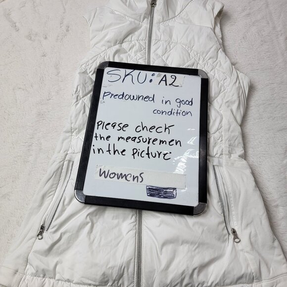 Lululemon Women's White Down For A Run Slim Full-Zip Puffer Vest Size 4 - Picture 7 of 7